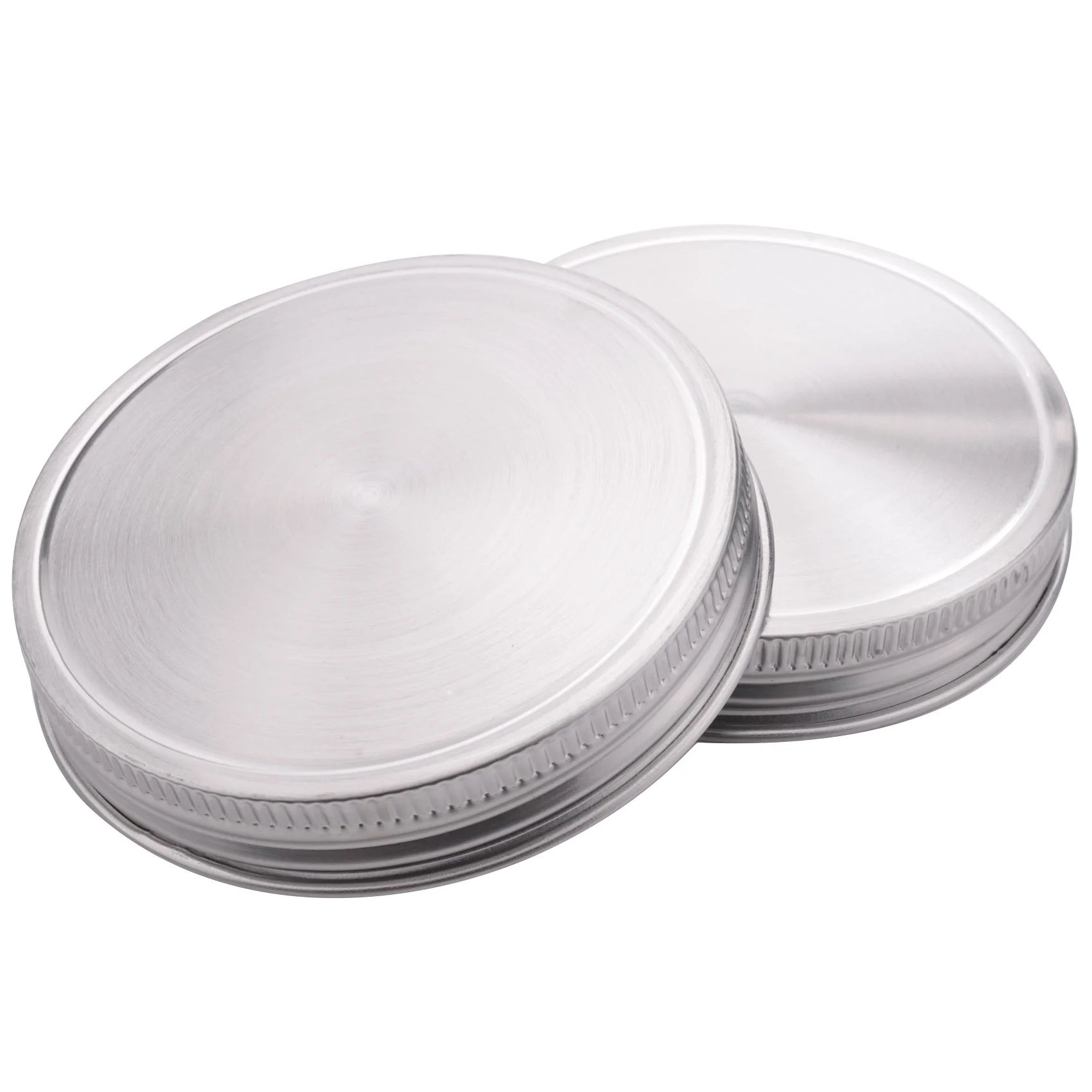 

8 Pcs Stainless Steel Jar Lids 86Mm Sealed Leak Proof Cover With Silicone Seals Resistant Storage Solid Caps Wide Mouth Lid