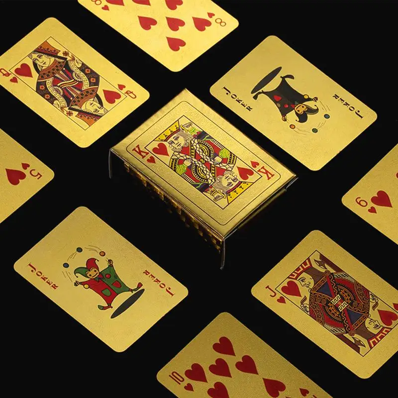 New Mini Poker Set Learning Flash Cards For Kids Golden Children's Cards Novelty Playing Cards Learning Toy Cards Gold Foil