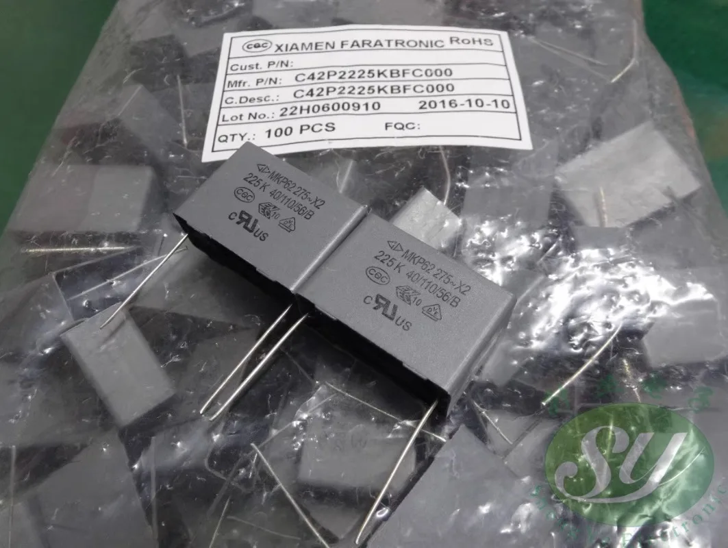 5PCS Fara MKP62 2.2uf/275vAC 2u2 225 Brand New 28mm Film Capacitor