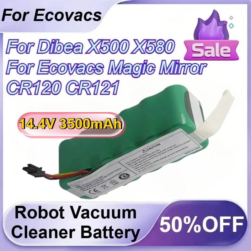 

Аккумулятор 14.4V 3500mAh для робота-пылесоса Ecovacs Dibea X500 X580, замена для Ecovacs Magic Mirror CR120 CR121