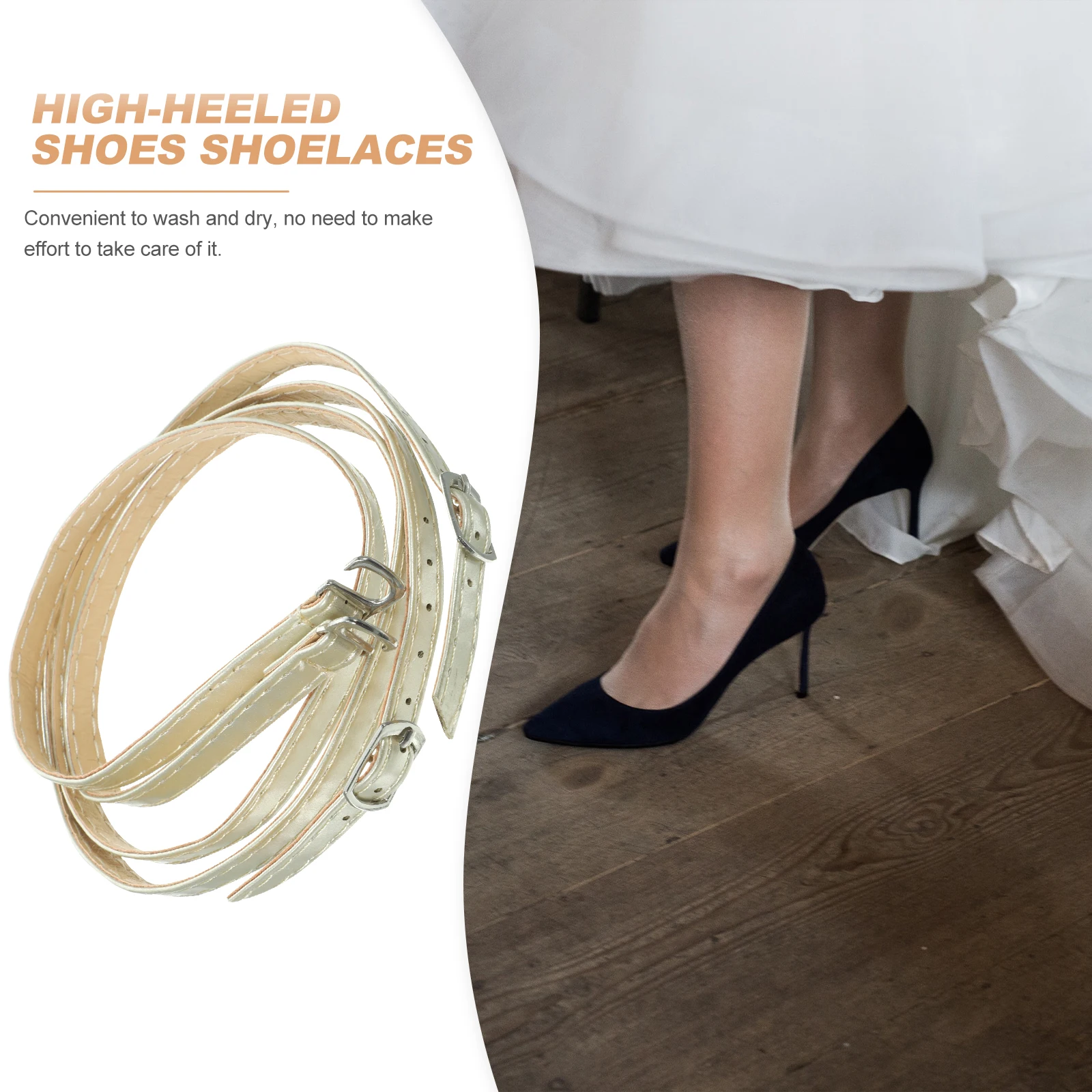 

Anti-drop Shoelaces Straps for Posture Anti-s Heel Aldult Ankle Detachable High-end Pu Heels