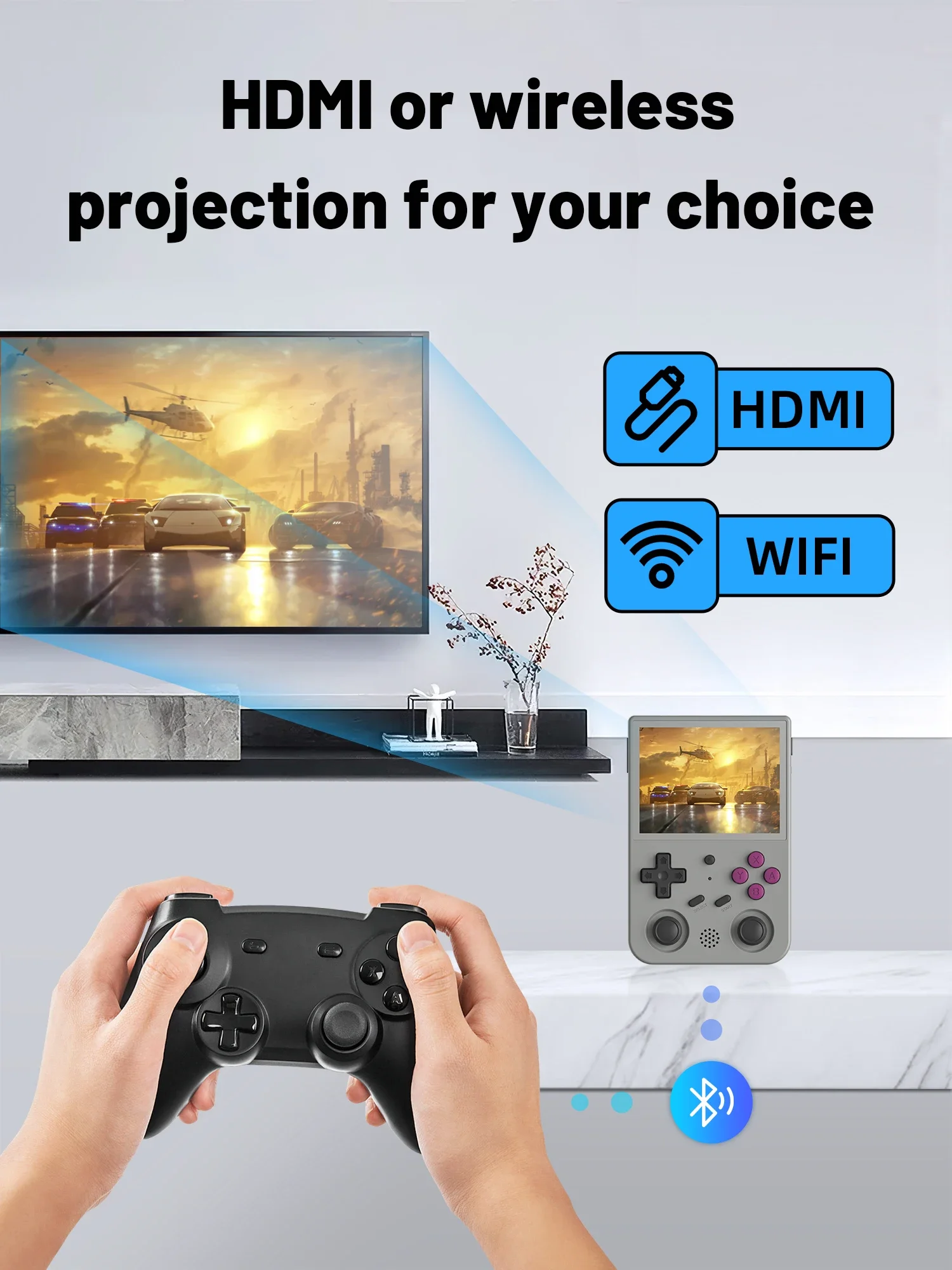 ANBERNIC RG353VS supports handle connection, dual player online, CPU RK3566 quad core 644 bit high performance, game console