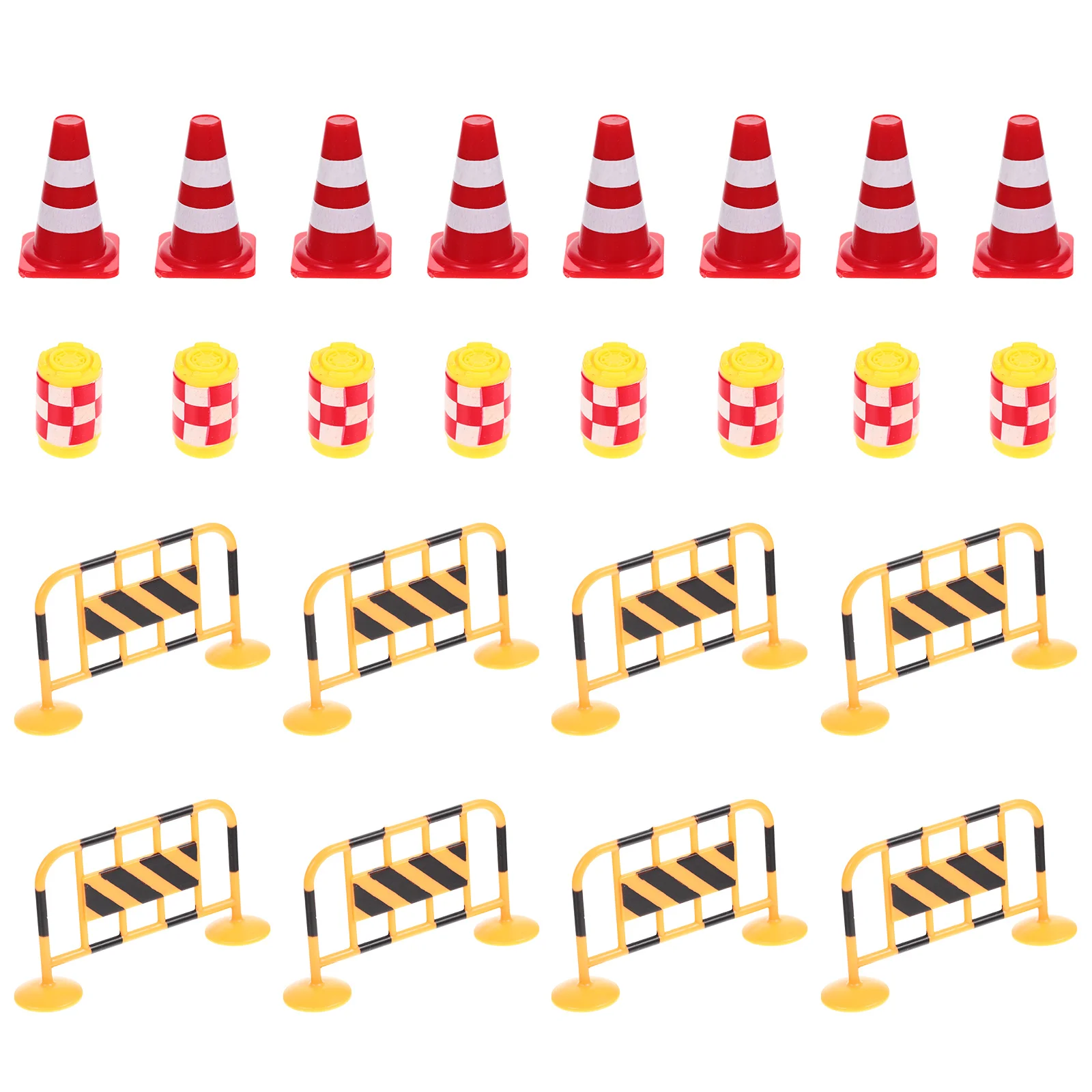 24 pièces panneaux de signalisation Kits éducatifs pour les enfants apprentissage précoce sécurité routière Mini cônes et Barricades Simulation de la circulation