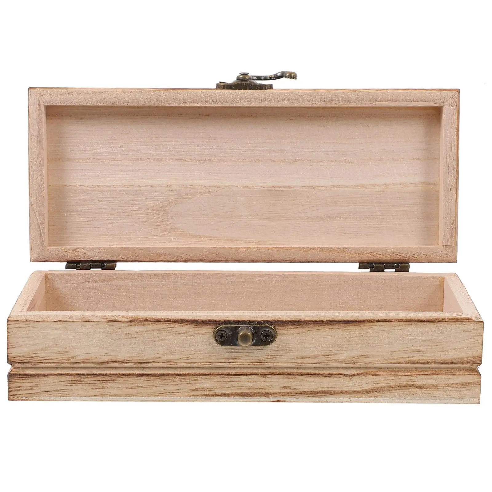 

Wooden Storage Box Vintage Jewelry Organizer Retro Keepsake Case Bamboo Lidded Eyeglasses Case Crafts Storage Container
