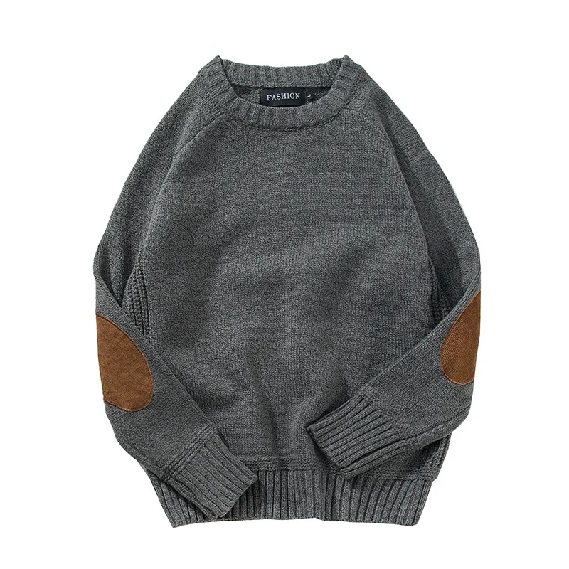 Thiened Winter Men's Sweater round Ne Pullover Knitted Sweater Retro Japanese Sle for Teenagers And Students Casual Wear