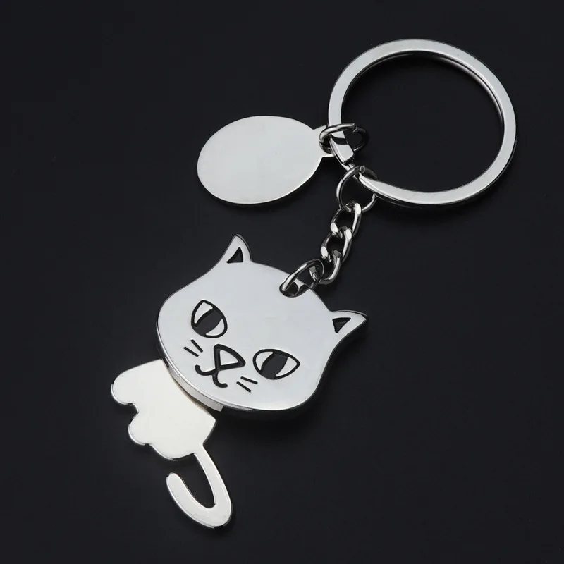 LLavero de Metal para coche, llavero creativo para mascota, gato, perro, mochila, tienda de mascotas, regalo promocional