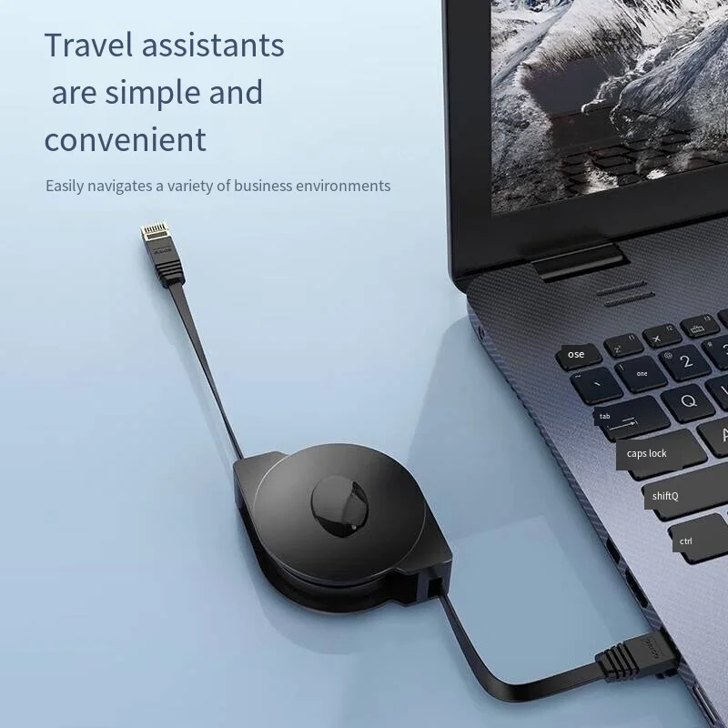 Portable retractable Gigabit network cable retractable retractable portable Category 6 computer network cable hotel travel
