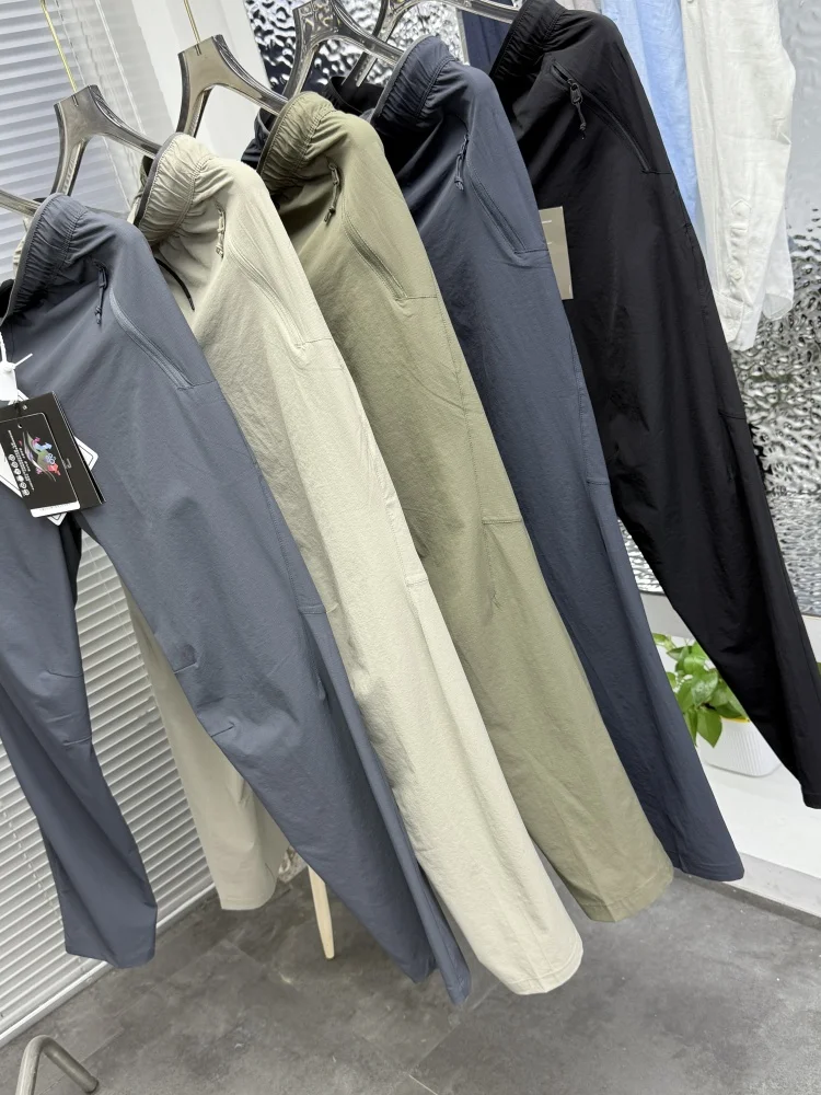 กางเกงลำลองผู้ชายฤดูร้อนน้ำหนักเบา ควิดราย ไมโคร-ไอดีระบายอากาศได้ดี ป้องกันแสงแดด แฟชั่นสไตล์คนเมือง กางเกงขายาว