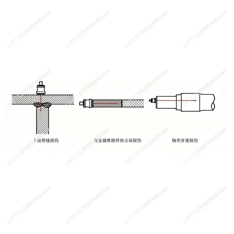 2.5P10 Ultrasonic with Straight Probe, Small Diameter Metal Detection Probe, Longitudinal Wave Transducer and Accessories