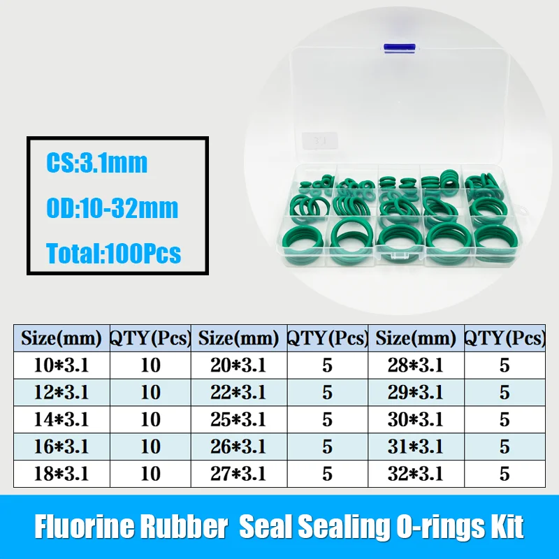 FKM O-Ring FKM Fluor Sauerstoff O-Ring Dichtungsring Ölbeständiger Hochtemperatur-Korrosionsbeständiger Fluorkautschuk-Dichtungsscheibe – Detail 9