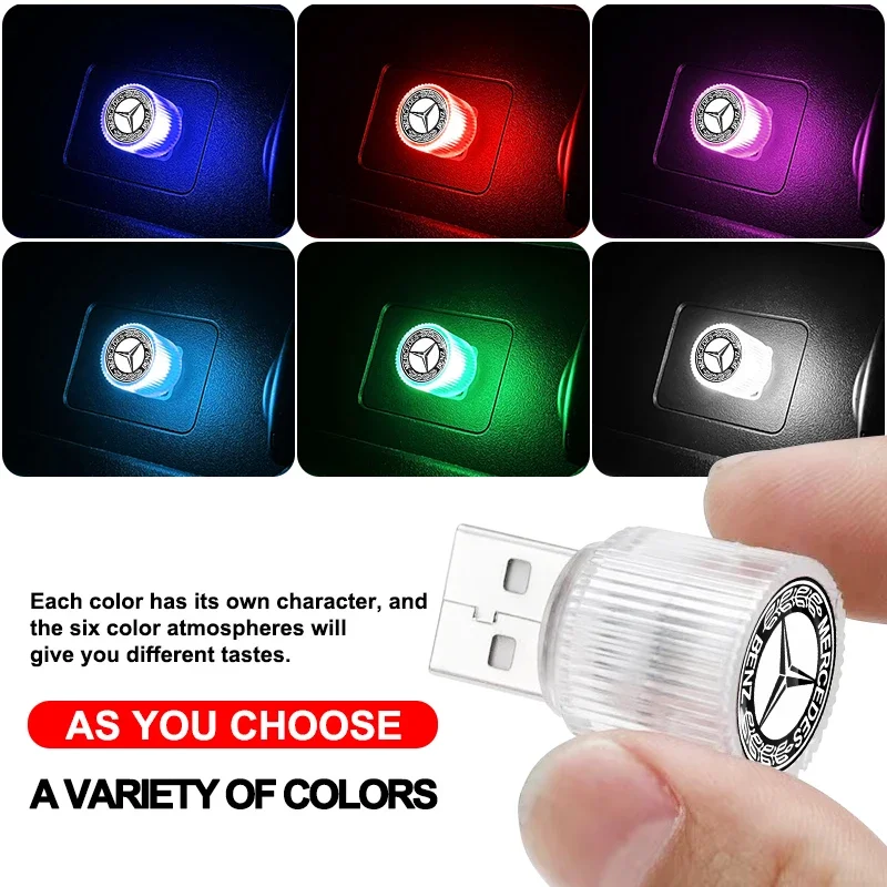 1Pcs USB LED Car Light Auto Interior Atmosphere Light Stickers For Mercedes Benz C400 C450 C160 C180 C200 C220 C250 C300 C350