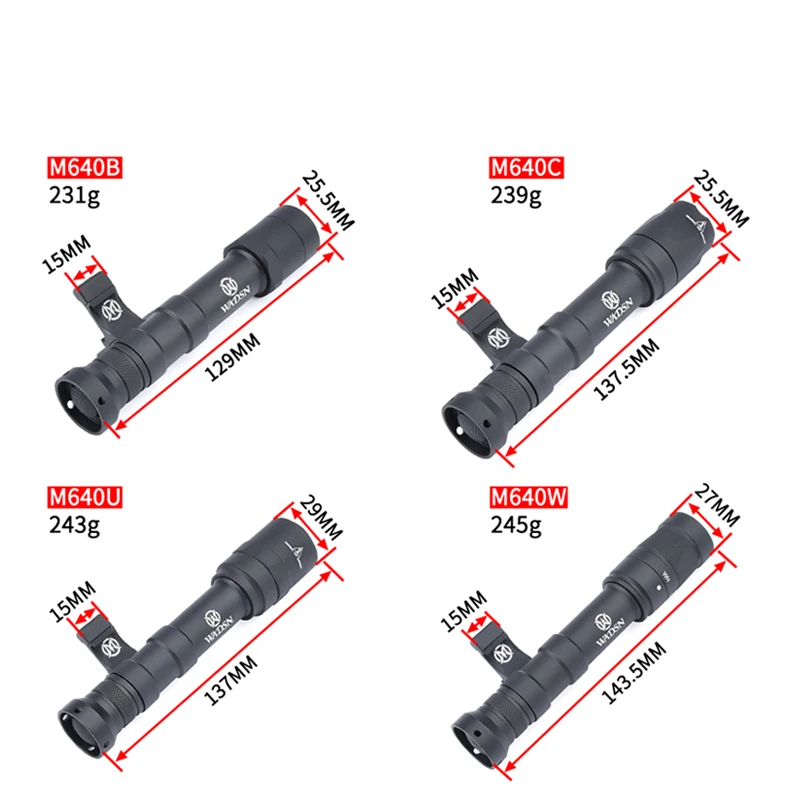 Wadsn-série lanterna tática m640, escoteiro luz, m640c, m640b, m640w, lanterna, iluminação de caça, m-lok, ferroviário keymod