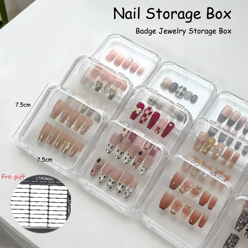 1/10Pcs Acrylic Nail Organizer Box Storage False Nail Display Dustproof Organizer for Press-On Nails & Jewelry&Badge Display