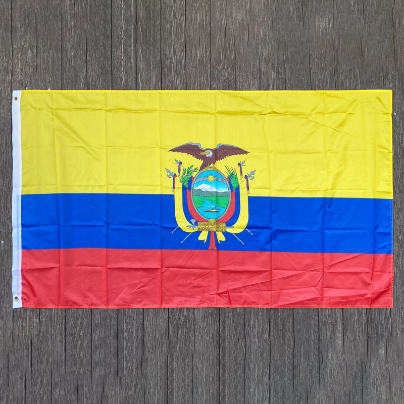 xvggdg  90x150cm Ecuador flag 3x5 Feet Super Poly football FLAG Indoor Outdoor Polyester Flag