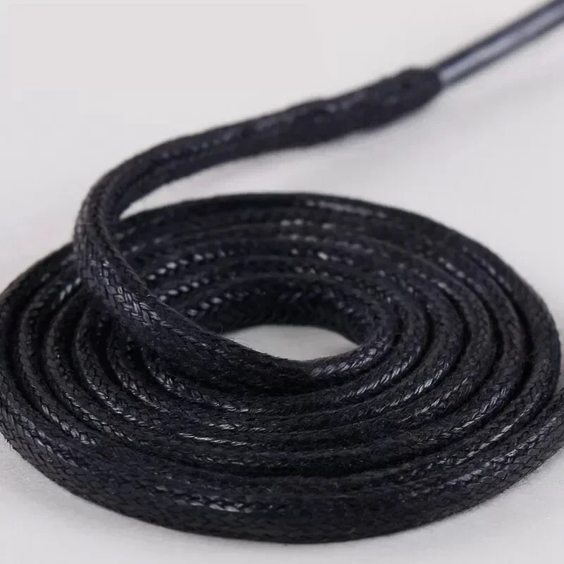NEW Leather Round Waxed Boot Shoes Waterproof  Shoelaces for Women Men Shoe Laces Leather Cotton Shoelace Shoes Accessories