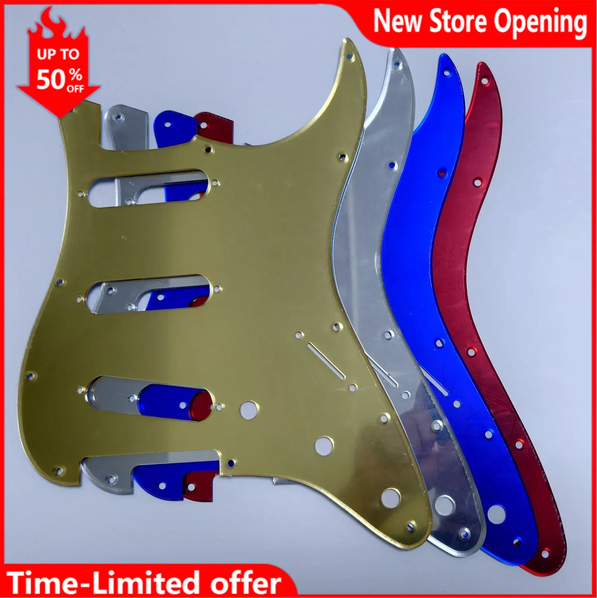 Electric Guitar Pickguard for ST 11 Hole SSS Mirrors Guitar Scratch Plate Replacement Parts 4 Colours Availab