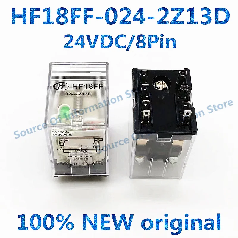 5Pcs, HF18FF-024-2Z13D, 8Pin 7A250VAC, Hongfa Small Medium Power Relay, 100% New