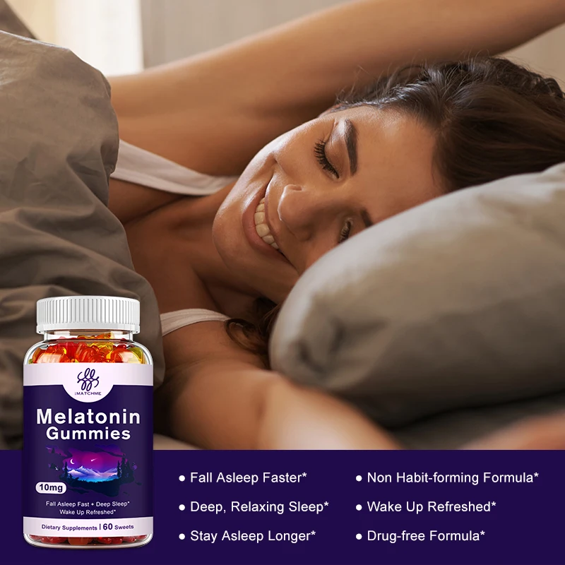 iMATCHME 10Mg Melatonin Gummies Vitamin B6 Relieve Stress Sleep Better Calm Your Mind for Adults