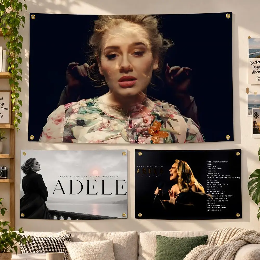 Singer Adele Soul Ballad Vocal Flags Personalized Banner Flag Room Dorm Camping Picnic Garage Bar Outdoor Wall Decor