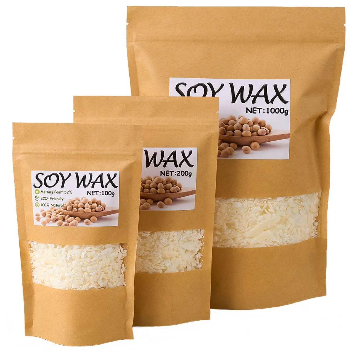 1 Pounds Natural Soy Wax Granular Scented Candle Material 100% No Additives for DIY Smokeless Candle Making Supplies Materials