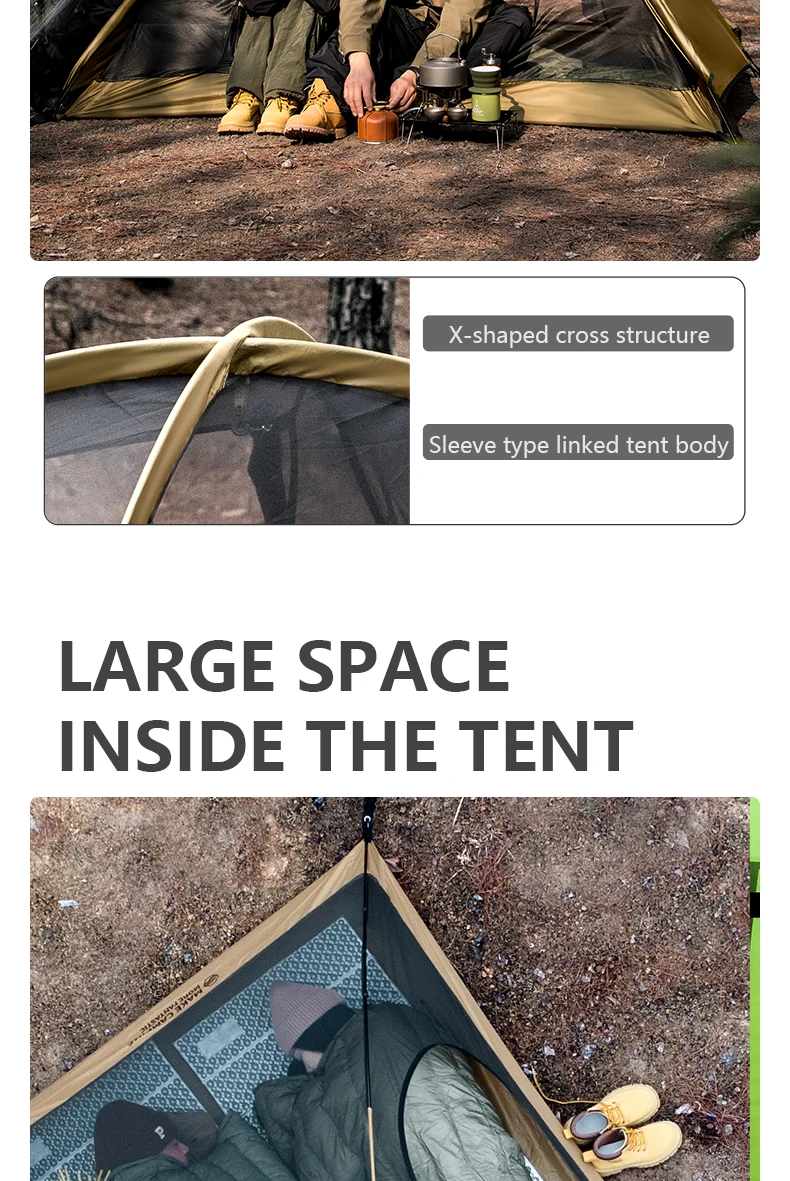 BISINNA Campingzelt für 2 Personen, tragbar, wasserdicht, Rucksackzelt, doppellagig, für Outdoor, Wandern, Reisen, Campingausrüstung – Detail 10