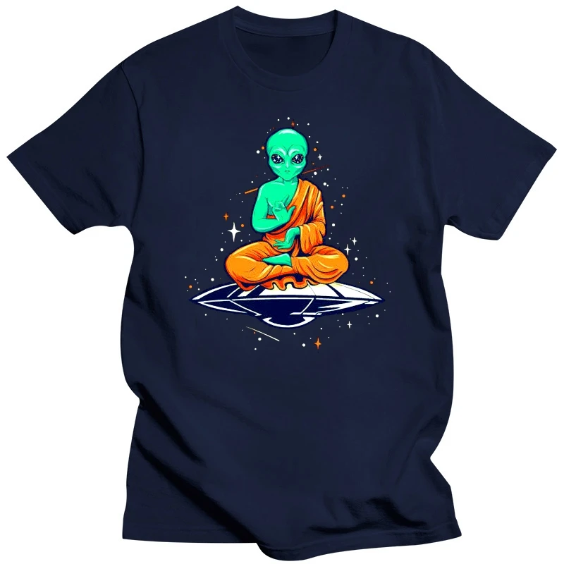 Buddha Mens Funny T-Shirt Spaceman Astronomy Atheist Atheism Yoga Top Sportswear Tee Shirt