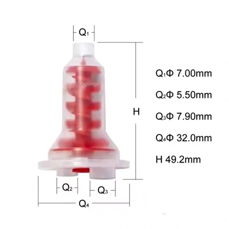 Cabezal de mezcla Dental para tubo de mezcla de dos componentes 5:1, materiales de impresión desechables, puntas de mezcla, tubo de mezcla, tubos de colores de laboratorio