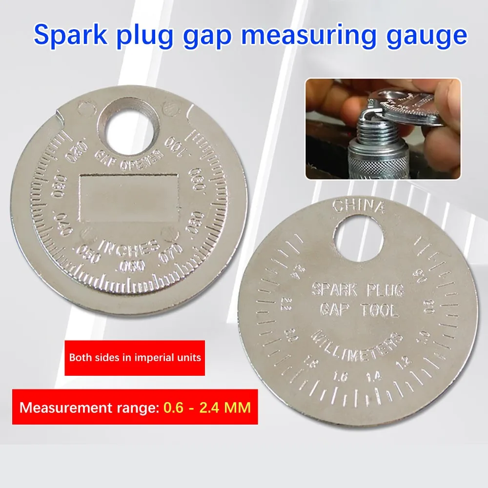 1 قطعة سبائك الزنك غيج الفجوة المحسس 0.6-2.4 مللي متر المدى الفضة شرارة التوصيل الفجوة قياس أداة المزدوج قياس الموازين عيار أداة القياس