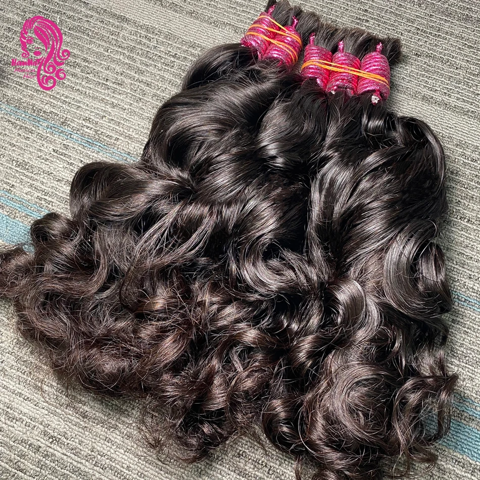 Loose Wavy And Wet Human Hair Bulk For Braiding No Weft Unprocessed Indian 100% Human Hair For Extension With Wholesale Price