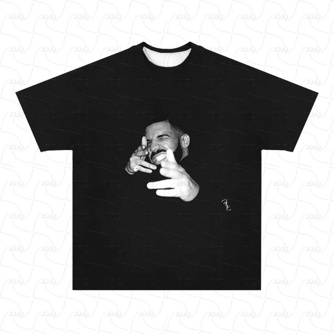 

Real Rapper Drake Retro Graphic T Shirt Men's Hip Hop Clothing Y2k Unisex Fashion Oversized West Coast Gangster Top Gift for Fan