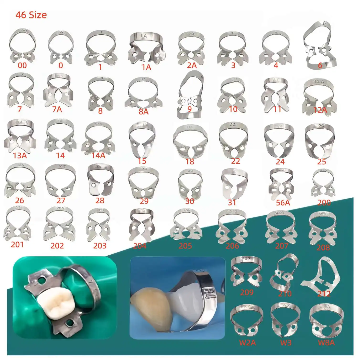 

Dental Rubber Dam Clamps Endodontic Restorative Barrier Clips Molar Teeth Stainless Steel Dentistry Oral Orthodontic Materials