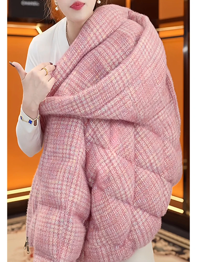 

Korean Sle Thiened Winter down Cotton Jaet Women's Coat Warm Sli Long Sve Hooded Regular Fit Commute Faion