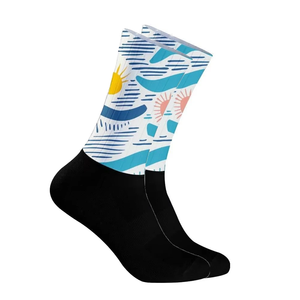

Sunshine and Wave Cycling Socks New Summer Breathable Cycling Socks Men Women Road Bike Calcetines Ciclismo