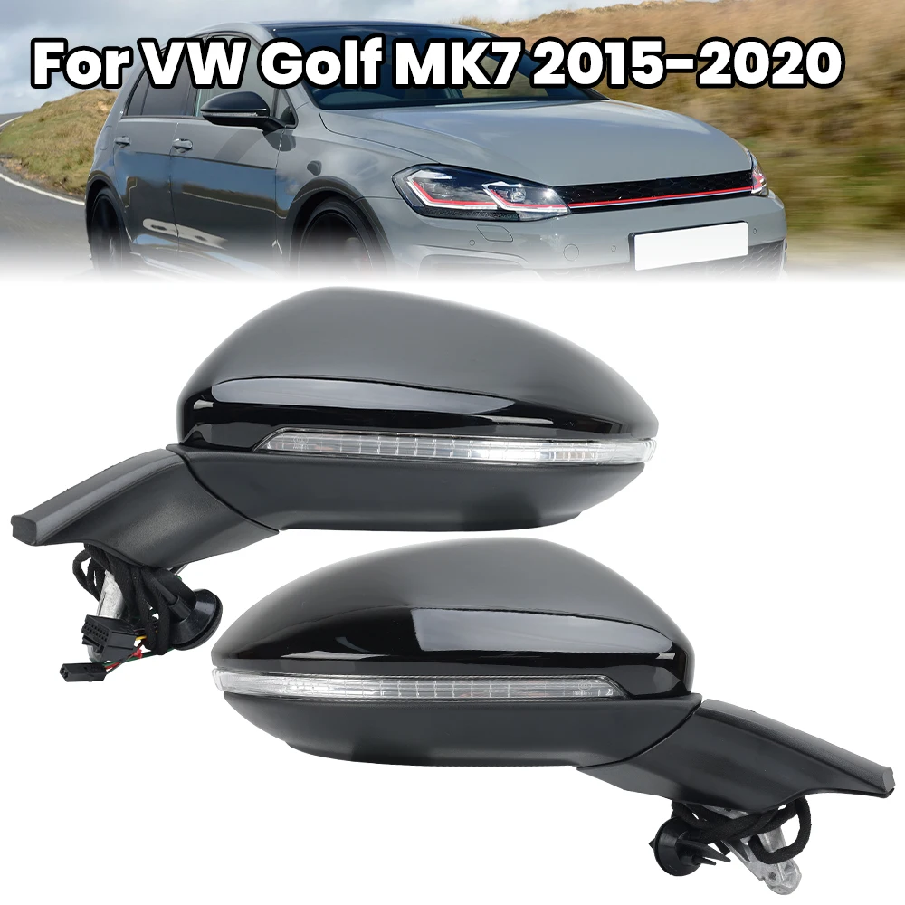 

8 Pins Wing Mirror Assembly For VW Golf MK7 2015 2016-2020 US Version Blind Spot Manual Folding Side Mirror Car Accessories