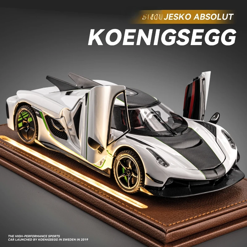 Simulación 1:24 escala Jesko Absolut Super coche deportivo modelo colección adornos niños vehículo de juguete Diecast miniatura