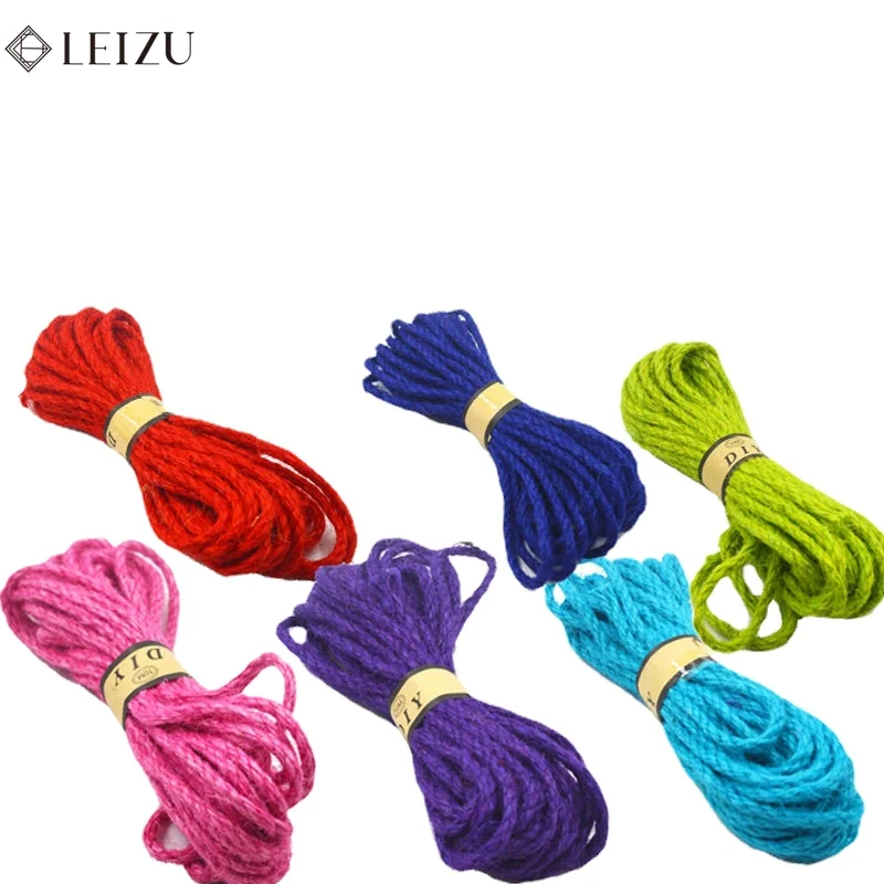 10 Yards/Lot 6mm Colored Jute Twine Rope for Crafts Gift Wrapping Packing Gardening and Wedding Decor 10 Yards/lot