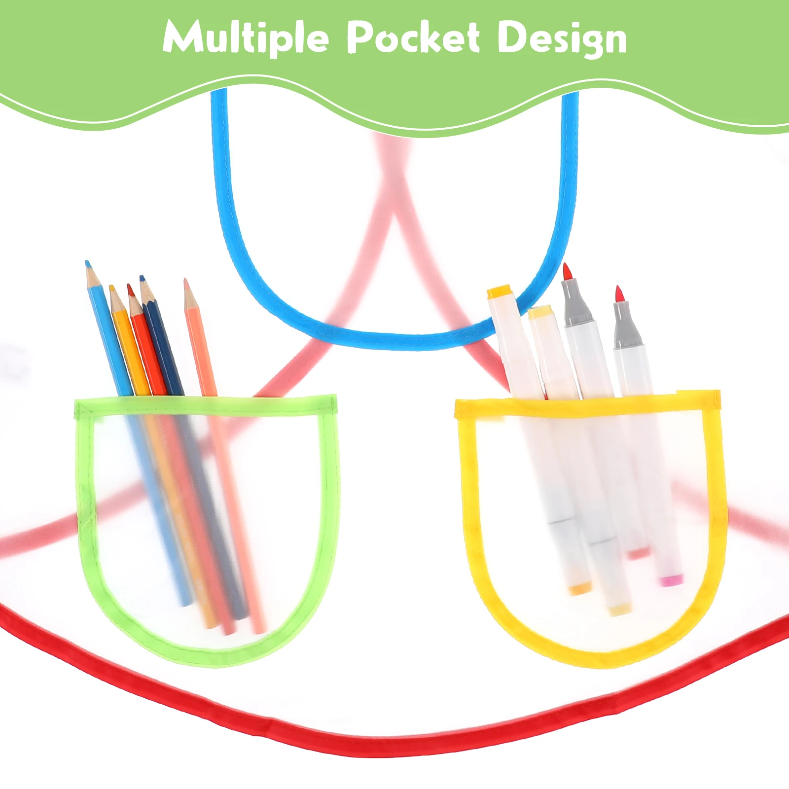 

2Pcs Long Sleeve Painting Apron Waterproof Smock for Kids Toddlers Art Clothes with Large Pockets Protect Clothing