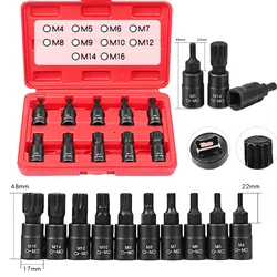 10 Stück 12-Punkt-Torx-Bit-Steckschlüssel-Set, 3/8 Zoll Adapter, Inbusschlüssel, Spline-Bits, Universalkopf für Drehmomentschlüssel, Ratschen-Steckschlüssel