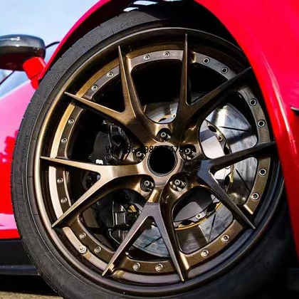 

Customized R18 R19 R20 R21 R22 Pcd 5x112 Pcd 5x120 Pcd 5x114.3 2 Piece Forged Wheels WIth Black Lips