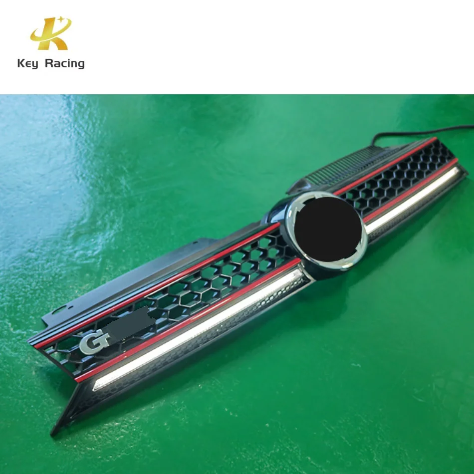 R20 Front Bumper Grill met LED voor Volkswagen VW Golf 6 MK6 R20 R GTI Radiator Grille met Lamp Auto Modificatie
