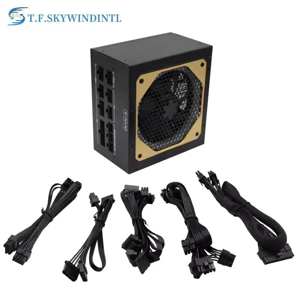 1000W RGB Dual CPU PC PSU PC Power Supply For Computer Gaming PFC Silent Fan ATX Support 3070/3080/3090 GPU Card Full Modular