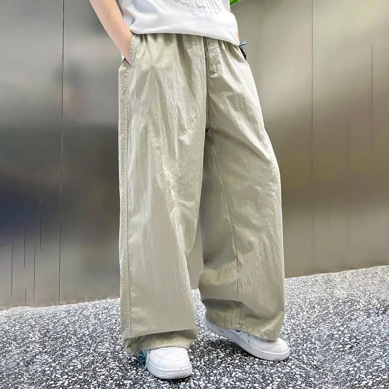 Boys' Yamamoto Pants 2024 Summer Thin Casual Mosquito Repellent Dopamine Tide Wide Leg Pants Ice Silk