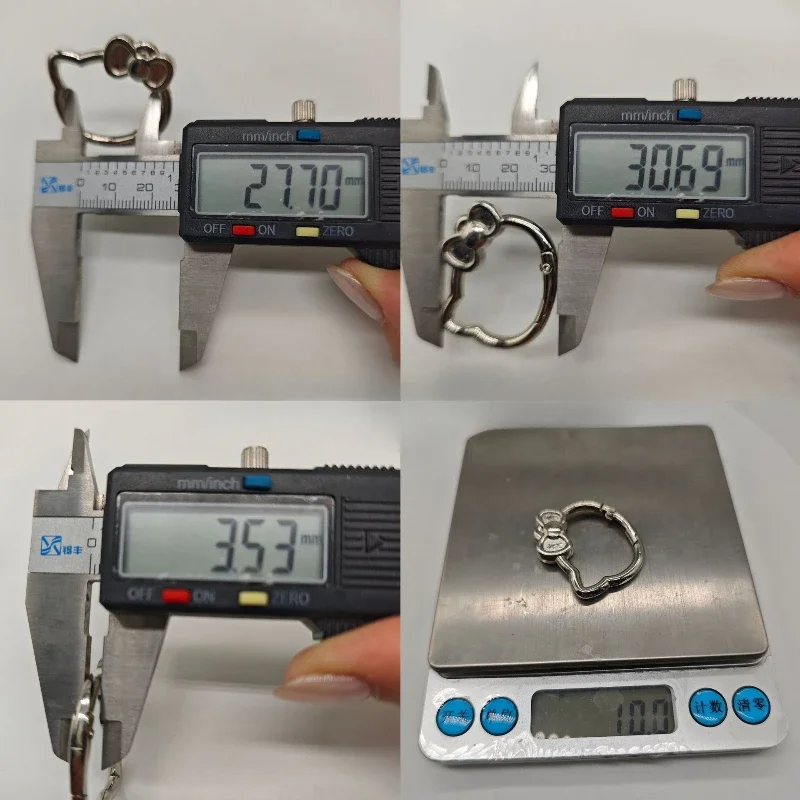 LLavero de gato de Metal de Hello Kitty, hebillas de resorte, accesorios de hebilla DIY, mosquetón que se puede abrir, cierre de llavero, Clips para bolsa, gancho a presión