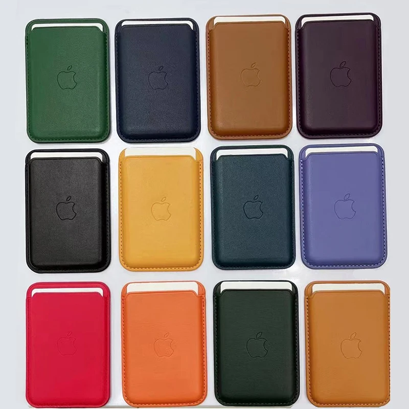 Magsafe Wallet Magnetic Leather Slot Card Holder Case For Apple iPhone 17 16 15 Pro Max Samsung S26 Accessories With Magnetic