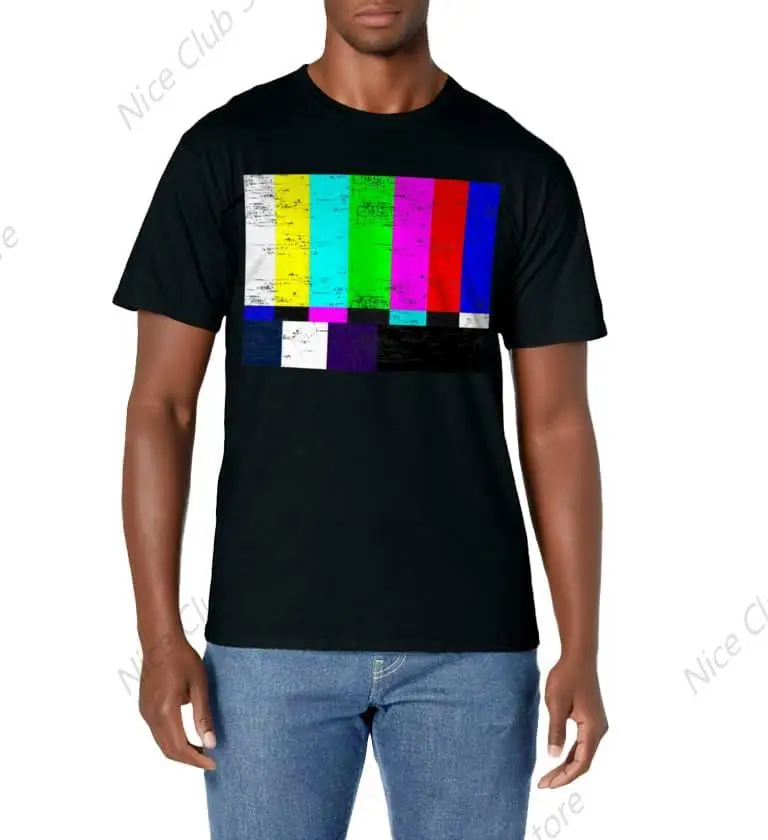 Vintage TV Test Pattern Color Bars Graphic Design Presents T-Shirt