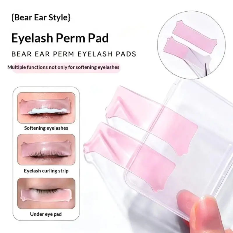 Bear Ear Silicone Eyelash Perm Pads 1 Pair Reusable Washable Lash Lifting Curling Strips for Makeup Enthusiasts