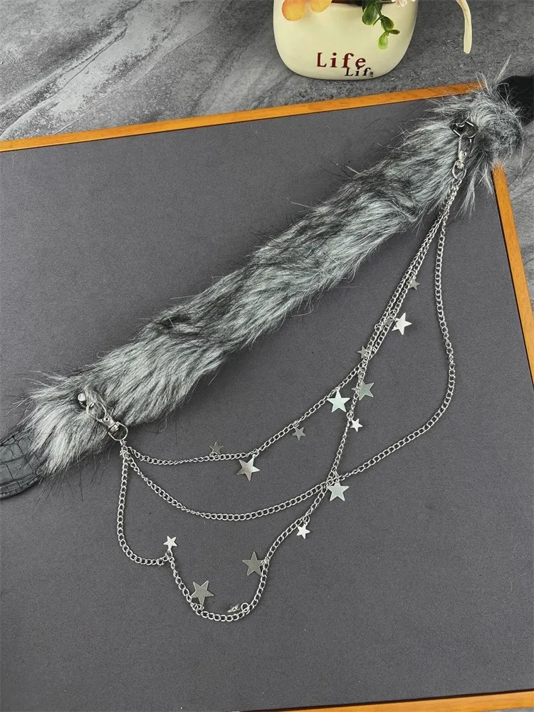 เข็มขัดแฟชั่นผู้หญิง หนัง PU ขนเทียม สายโซ่โลหะ คอร์เซ็ท สายคาดเอวสำหรับผู้หญิง ใช้ตกแต่งเสื้อโค้ท ชุดเดรส เข็มขัดกว้าง รุ่น J1623