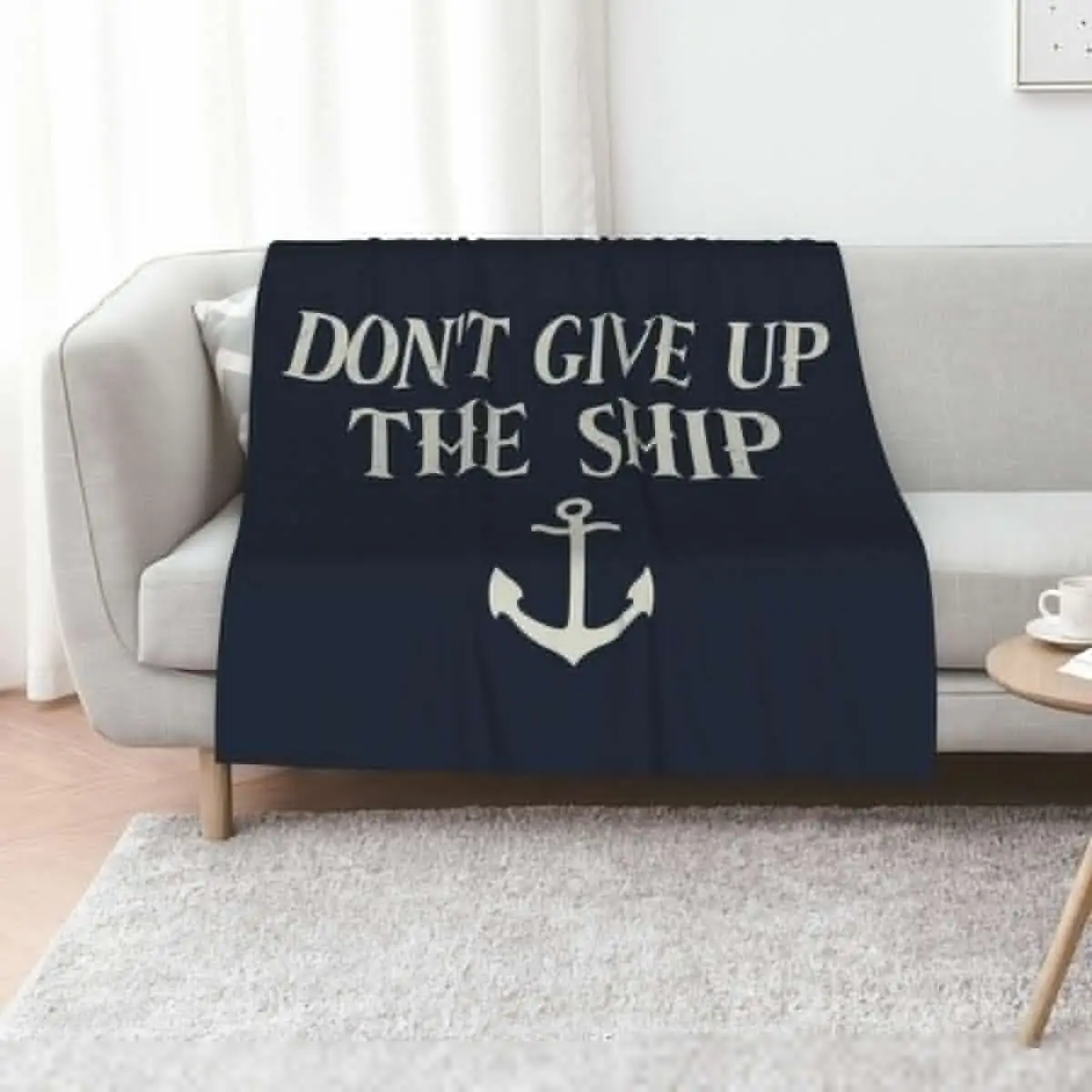 Don't Give Up The Ship (Commodore Perry Flag) Throw Blanket Hairy Flannels Beautifuls Plaid on the sofa Single Stuffeds Blankets