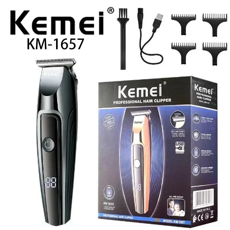 Kemei/Kemei Electric Scissor KM-1657LED LCD Digital Display USB Fast Charging Clipper