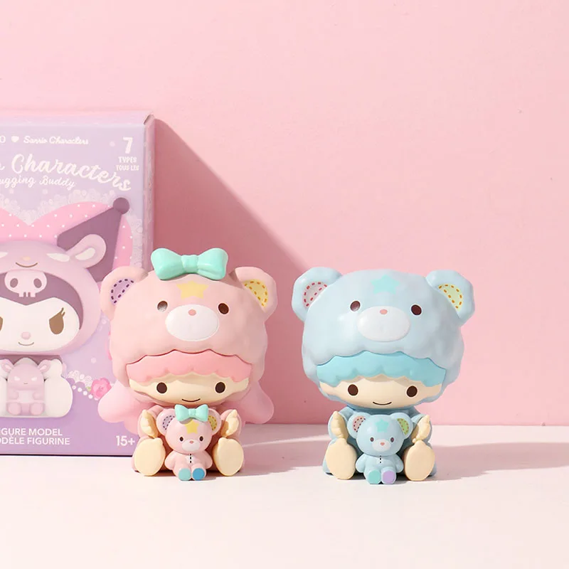 Sanrio Characters Kuromi Melody Hug Little Friends Dolls Blind Box Cinnamoroll Action Figure Collection Decoration Children Gift